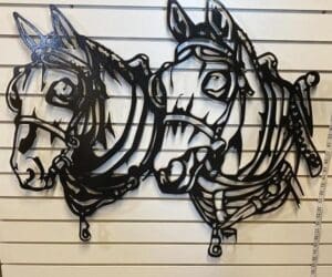 DRAFT HORSE TEAM - Metal Art