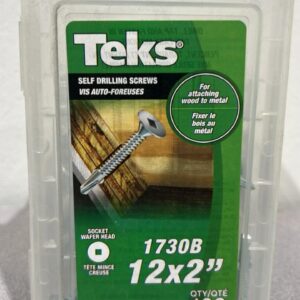 Container of Teks 12 x 2 Inch self drilling screws - 100 count
