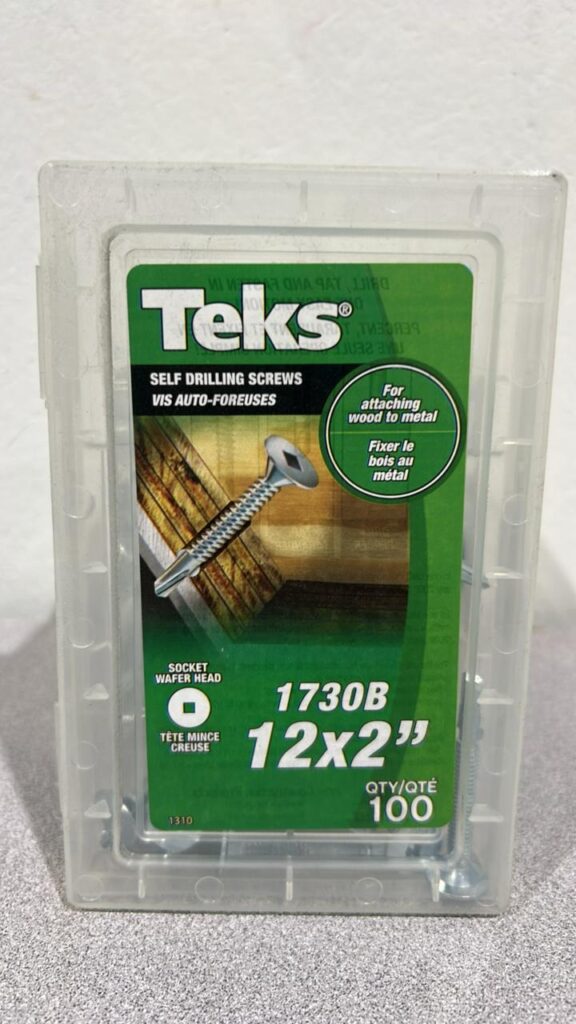 Container of Teks 12 x 2 Inch self drilling screws - 100 count