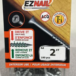box of EZ Nail 2" Screws for interior use