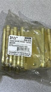 Picture of 3 1/2 inch Satin Brass door hinges- package of 10 hinges